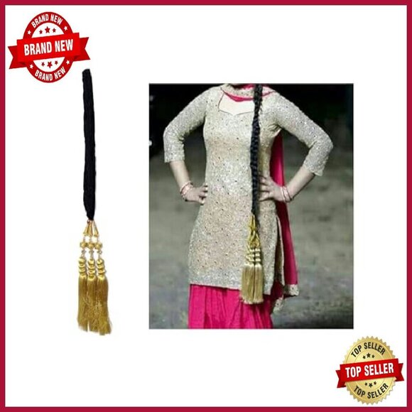 Handmade Paranda Hair Extension with Mirror Golden Ball Tassels main image 4